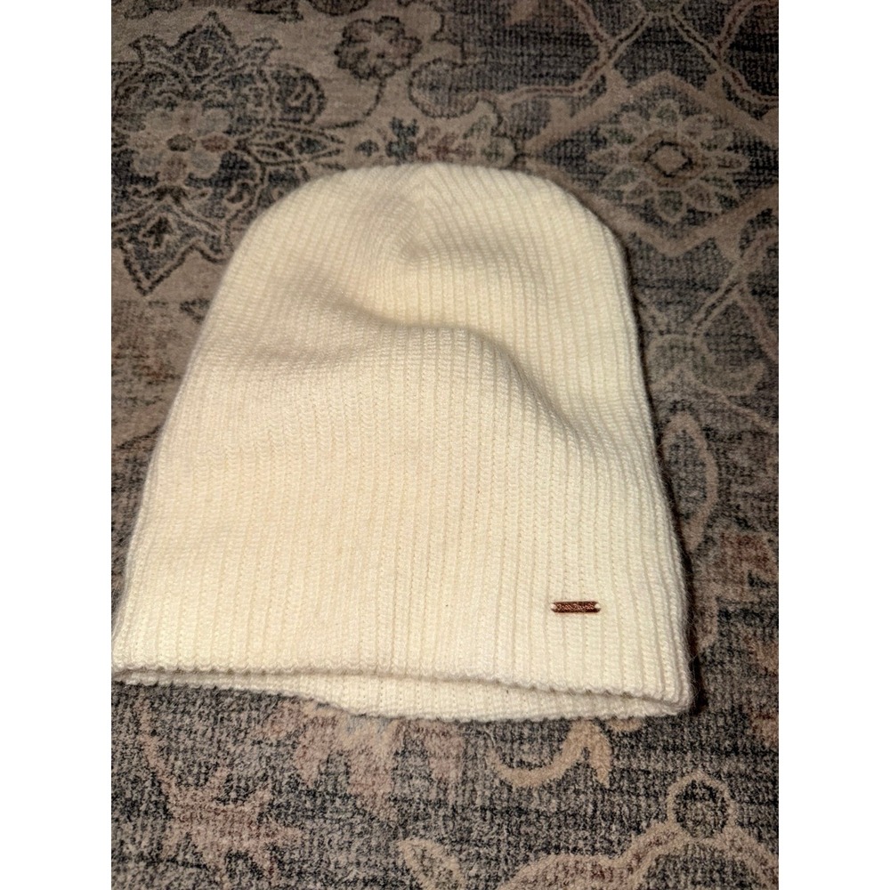 Free People Ivory Knit Beanie Hat